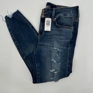 Torrid Jegging Jeans Womens 14 Blue High-Rise‎ Super Skinny Distressed Denim
